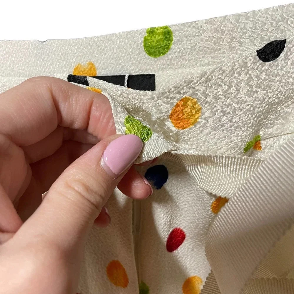 Anna‎ October Trouser Pants Cropped Polka Dot Print Rainbow Multicolor Size XS - Picture 6 of 11